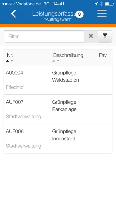Zrzuty ekranu Mobile Leistungserfassung