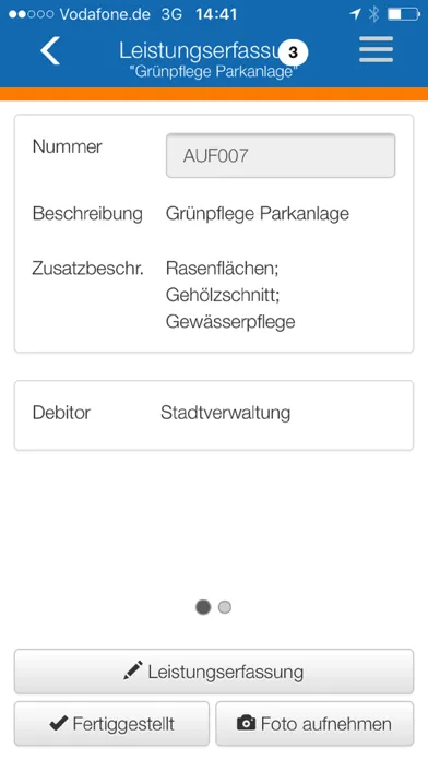 Zrzuty ekranu Mobile Leistungserfassung