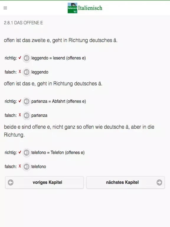 Italienisch iPad  Ekran Görüntüleri