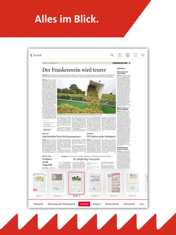 inFranken.de E-Paper iPad  স্ক্রিনশট