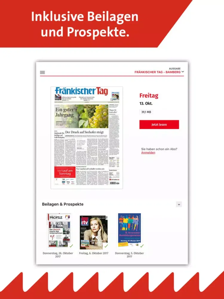 inFranken.de E-Paper iPad  স্ক্রিনশট