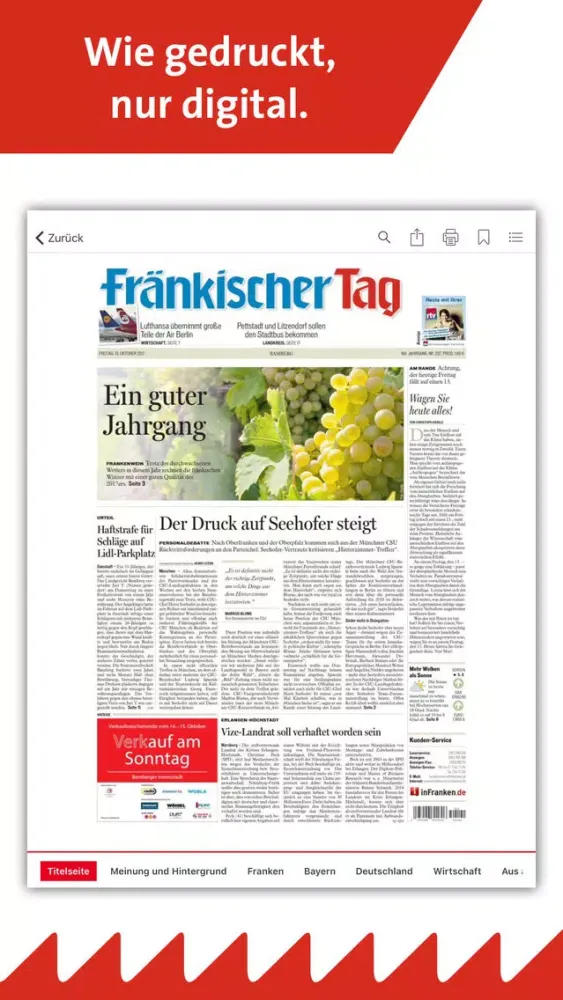 inFranken.de E-Paper স্ক্রিনশট