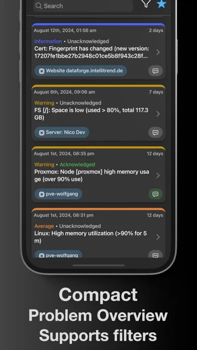 IntelliTrend Mobile for Zabbix स्क्रीनशॉट