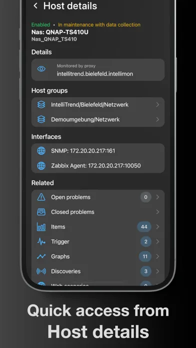 IntelliTrend Mobile for Zabbix स्क्रीनशॉट