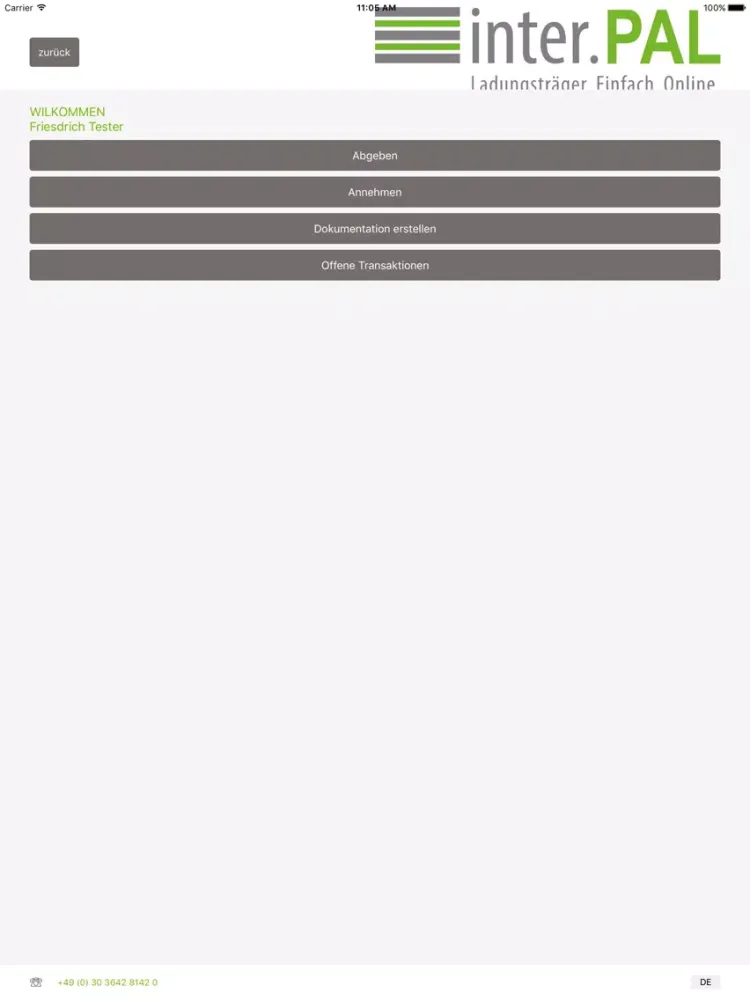 inter.PAL Paletten Service App iPad  Screenshots