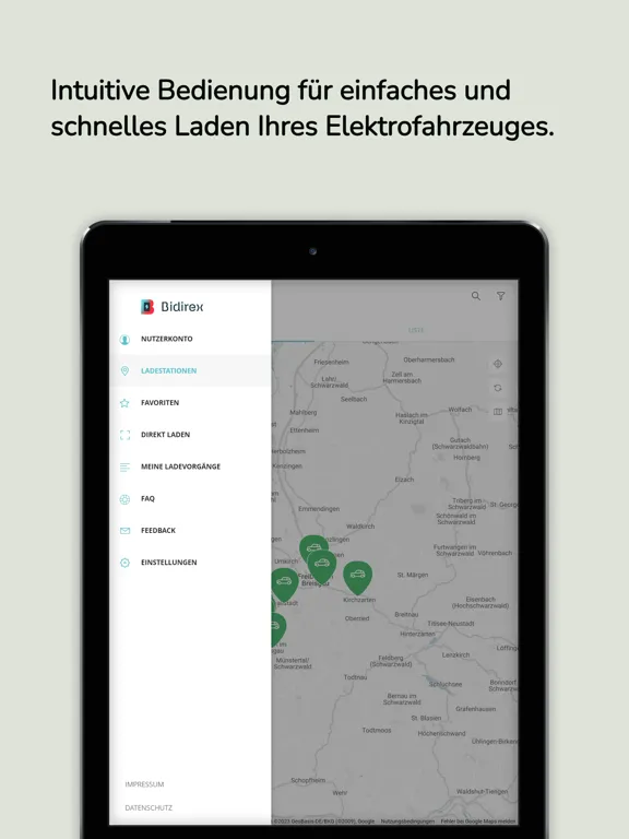 Zrzuty ekranu Bidirex eMobility App iPad 