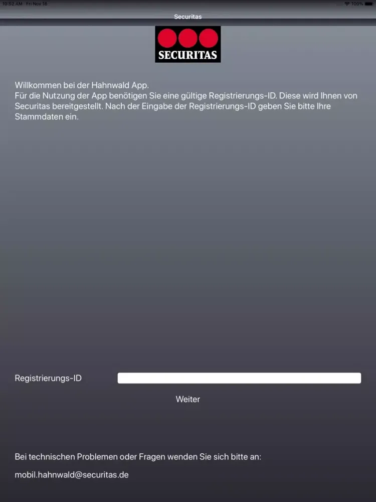 Screenshot di Securitas Hahnwald App iPad 