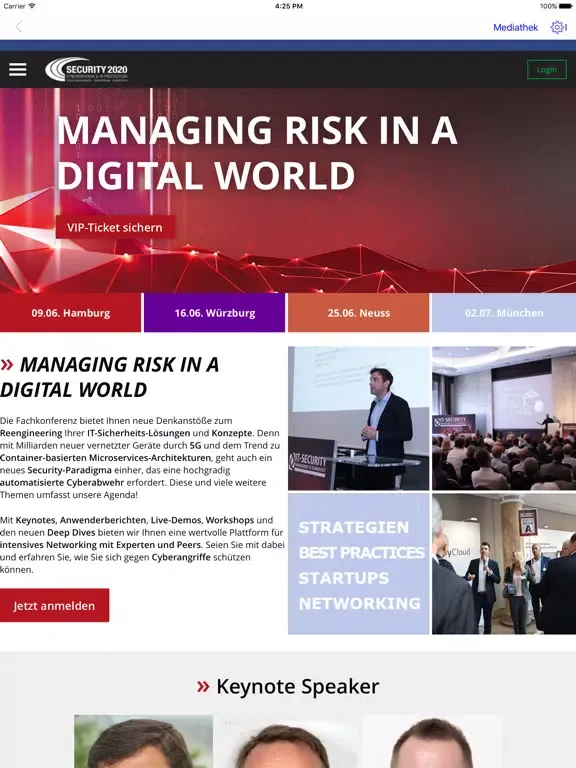 Screenshot di SECURITY Conference iPad 