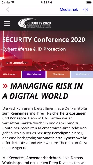 Screenshot di SECURITY Conference