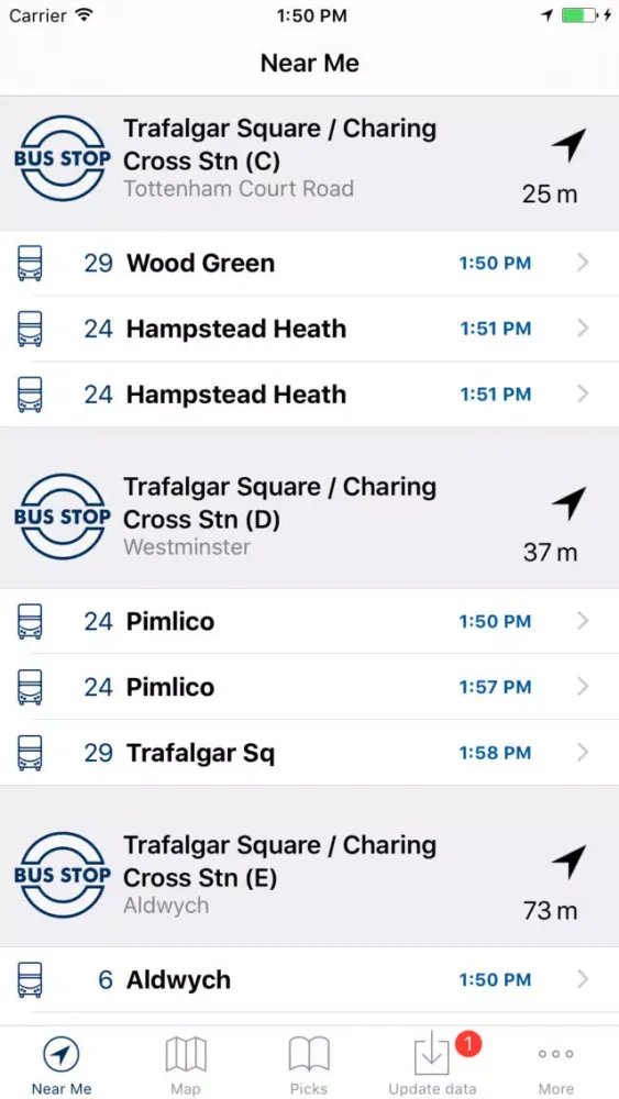 London Bus Live Departures سکرین شاٹس