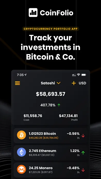 Zrzuty ekranu CoinFolio - Crypto Portfolio