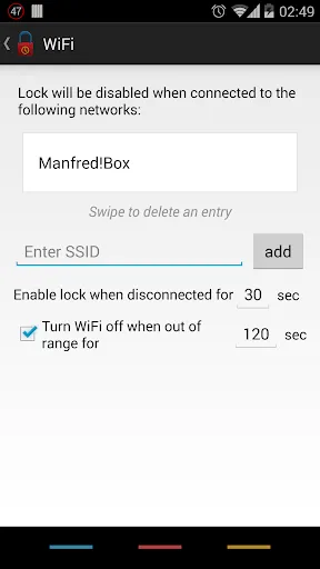 Ảnh chụp màn hình của Delayed Lock