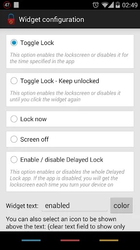 Ảnh chụp màn hình của Delayed Lock