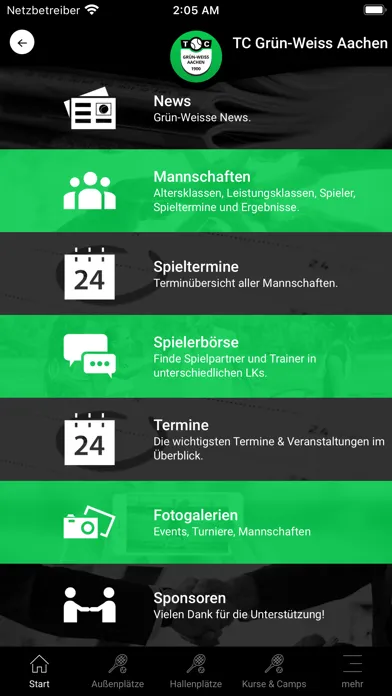 Zrzuty ekranu TC Grün-Weiss Aachen