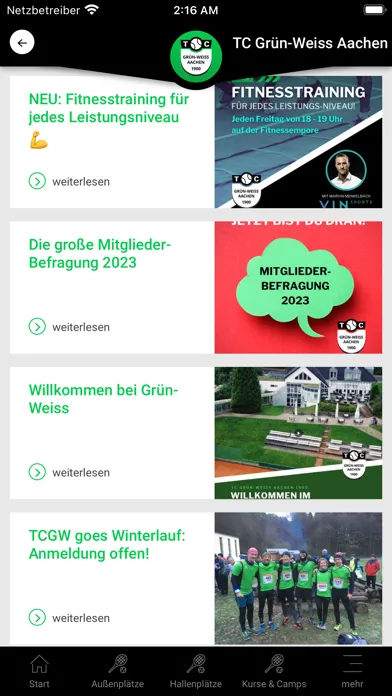 Zrzuty ekranu TC Grün-Weiss Aachen