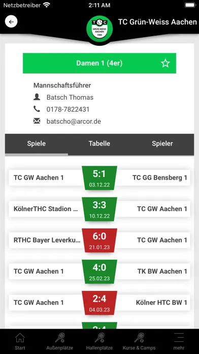 Zrzuty ekranu TC Grün-Weiss Aachen