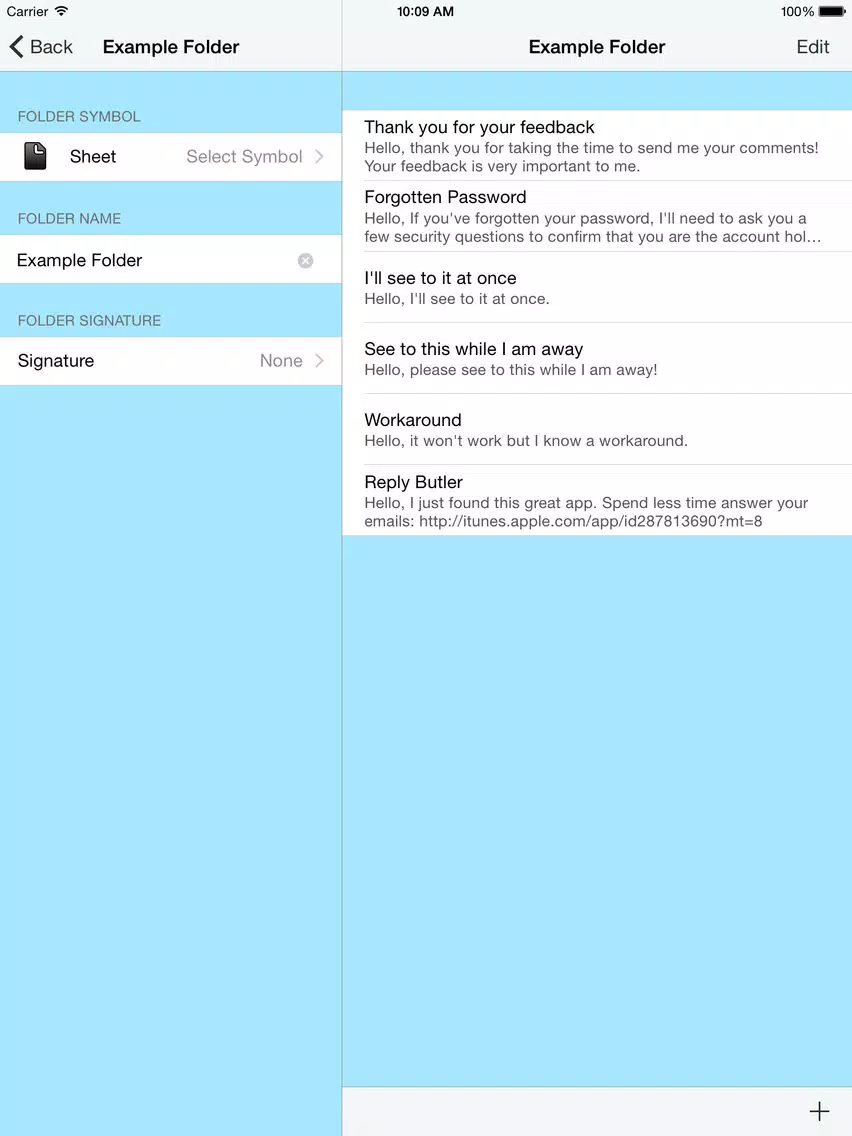 Reply Butler - Text Snippets for Customer Support iPad  Screenshots