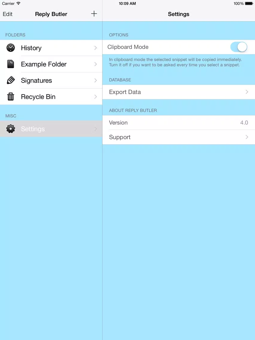 Reply Butler - Text Snippets for Customer Support iPad  Screenshots