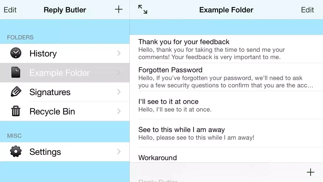 تصاویر Reply Butler - Text Snippets for Customer Support