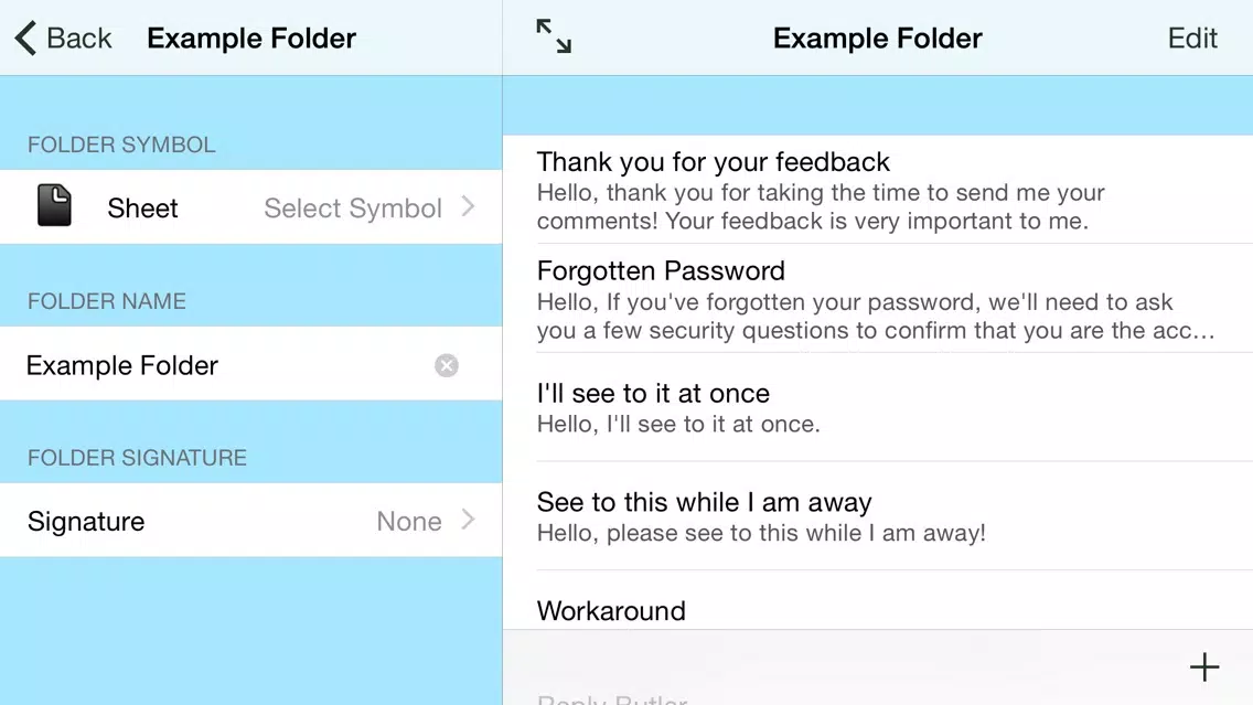 Reply Butler - Text Snippets for Customer Support Screenshots