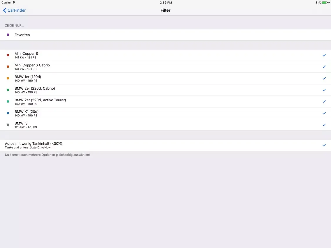 DriveNow Car Finder iPad  سکرین شاٹس