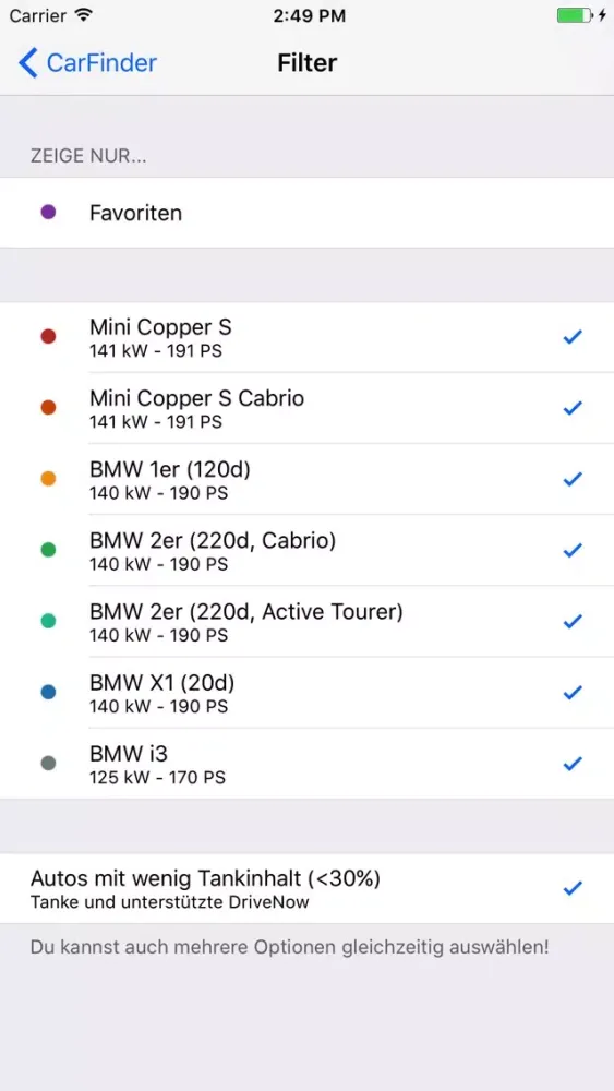 DriveNow Car Finder سکرین شاٹس