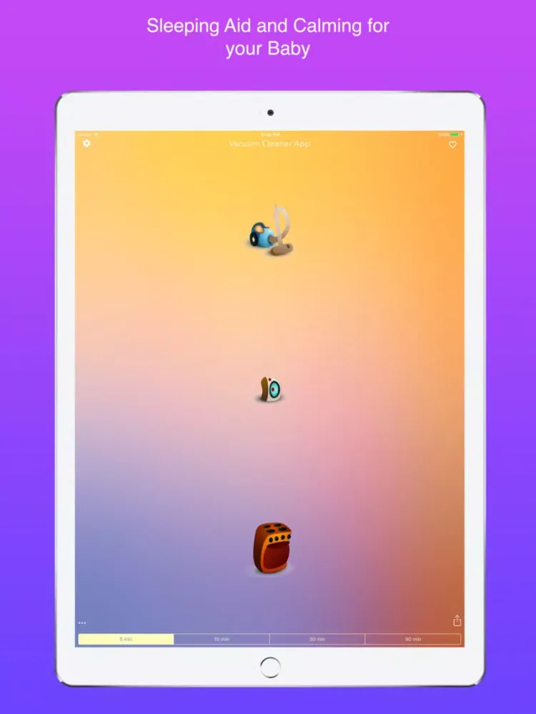 Vacuum Cleaner Baby Sleep App iPad  Screenshots