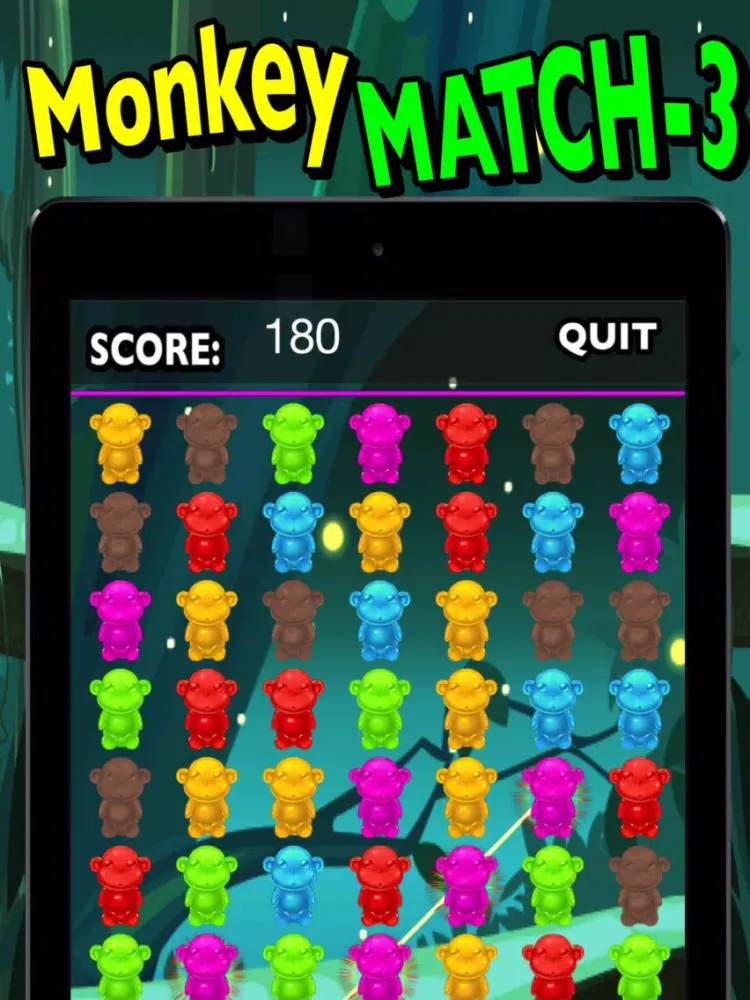 Tangkapan skrin Monkey Match Three Free - The Secret of the Chimps in the Jungle iPad 