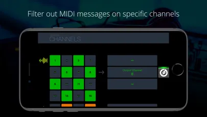 Capturas de tela do Midiflow Channels (Audiobus)