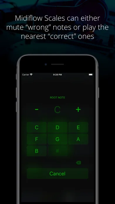 Capturas de tela do Midiflow Scales (Audiobus)