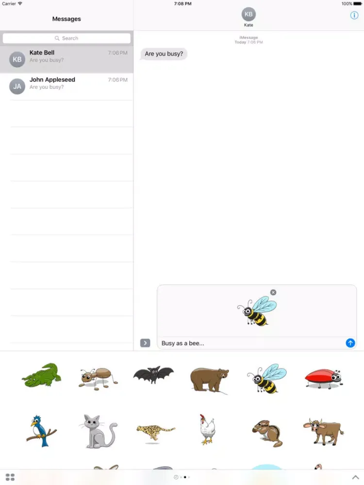 Скриншоты Stickertoons Zoo – Animal stickers for iMessage iPad 