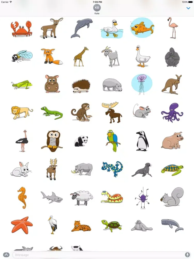 Скриншоты Stickertoons Zoo – Animal stickers for iMessage iPad 