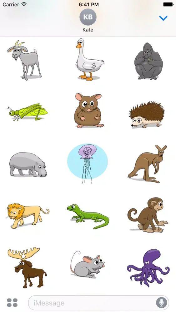 Скриншоты Stickertoons Zoo – Animal stickers for iMessage
