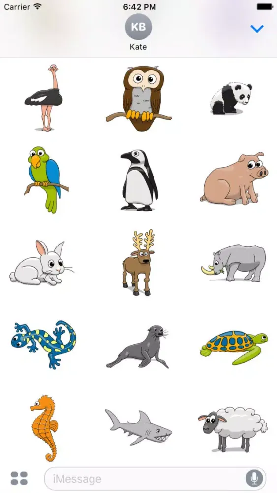 Скриншоты Stickertoons Zoo – Animal stickers for iMessage