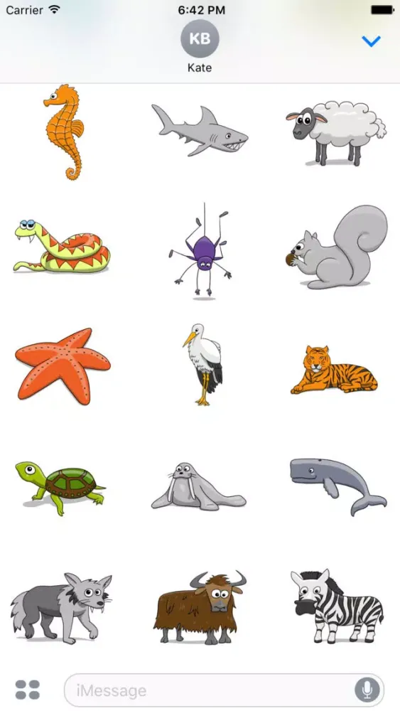 Скриншоты Stickertoons Zoo – Animal stickers for iMessage
