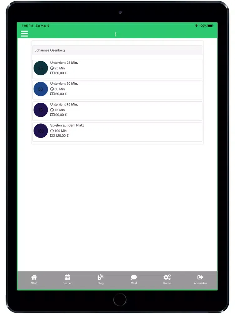 Screenshot di Johannes Osenberg iPad 