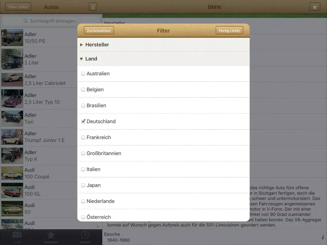 Скриншоты 1000 Automobile aus aller Welt iPad 