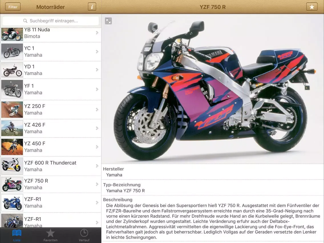 1000 Motorräder iPad  Screenshots