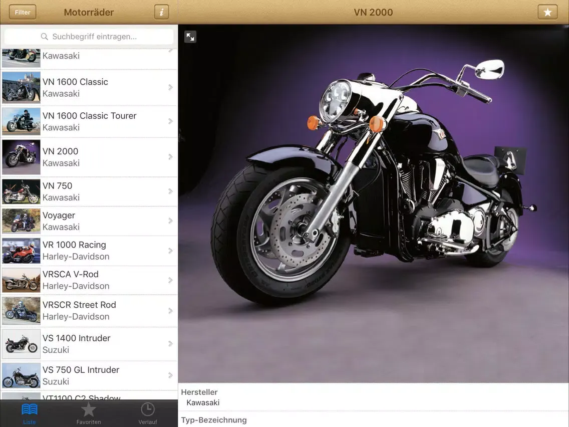 1000 Motorräder iPad  Screenshots
