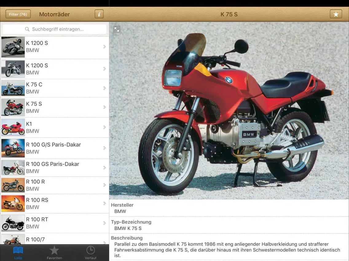 1000 Motorräder iPad  Screenshots