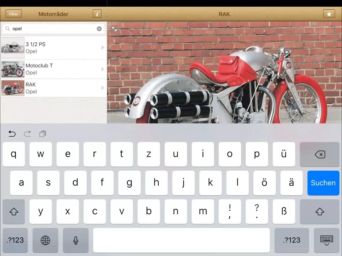 1000 Motorräder iPad  Screenshots