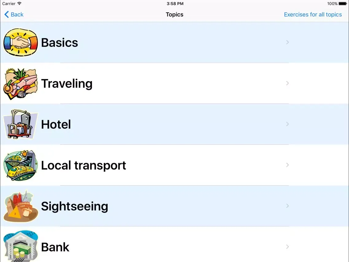 Ảnh chụp màn hình của Language Coach iPad 