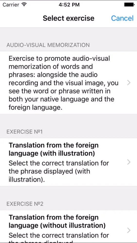 Ảnh chụp màn hình của Language Coach