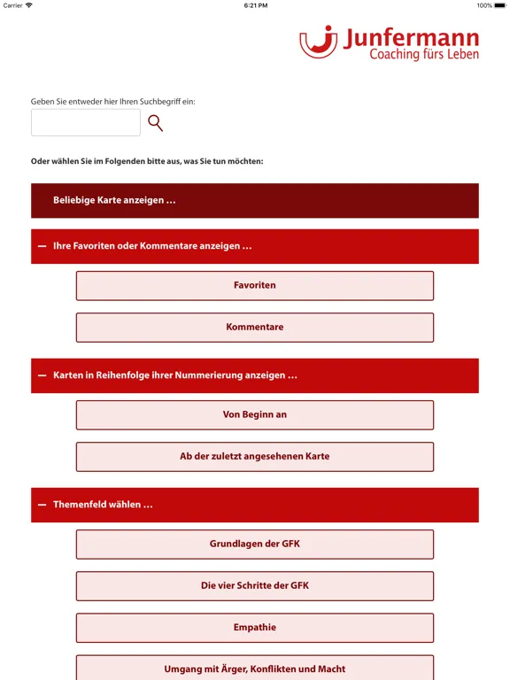 Tangkapan layar GFK-Kartenset iPad 