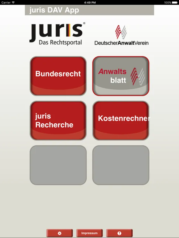 juris DAV iPad  스크린샷