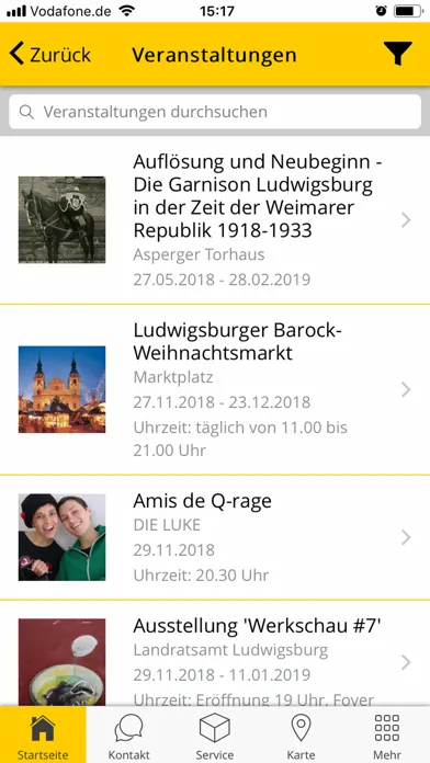 Zrzuty ekranu Ludwigsburger Bürger-App