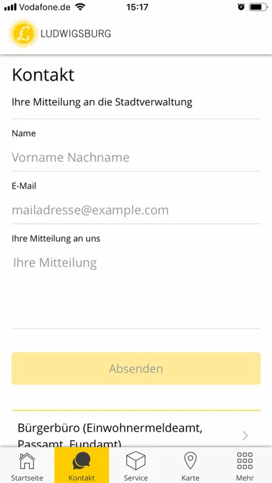 Zrzuty ekranu Ludwigsburger Bürger-App