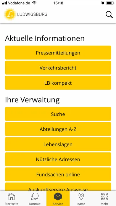 Zrzuty ekranu Ludwigsburger Bürger-App