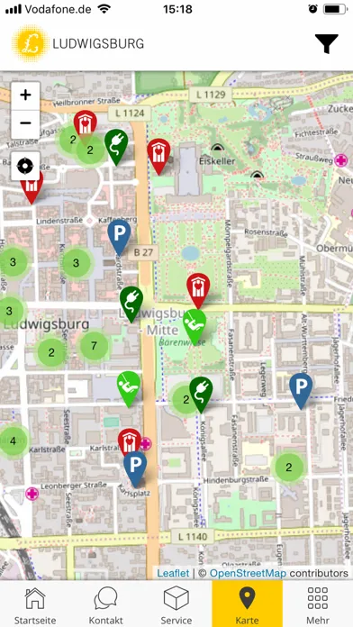 Zrzuty ekranu Ludwigsburger Bürger-App
