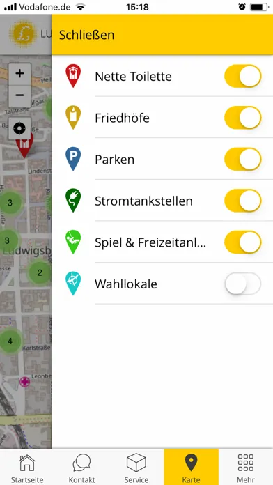 Zrzuty ekranu Ludwigsburger Bürger-App
